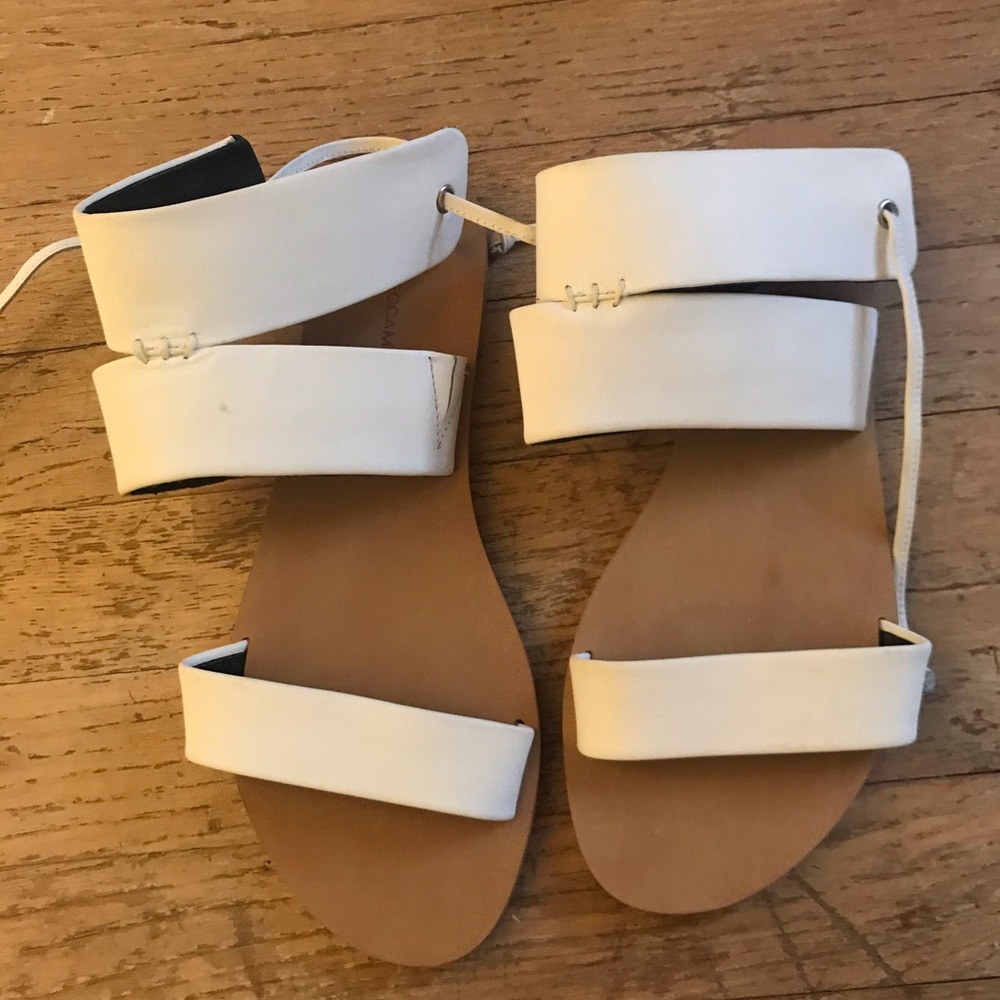 Rebecca minkoff flat white sandals